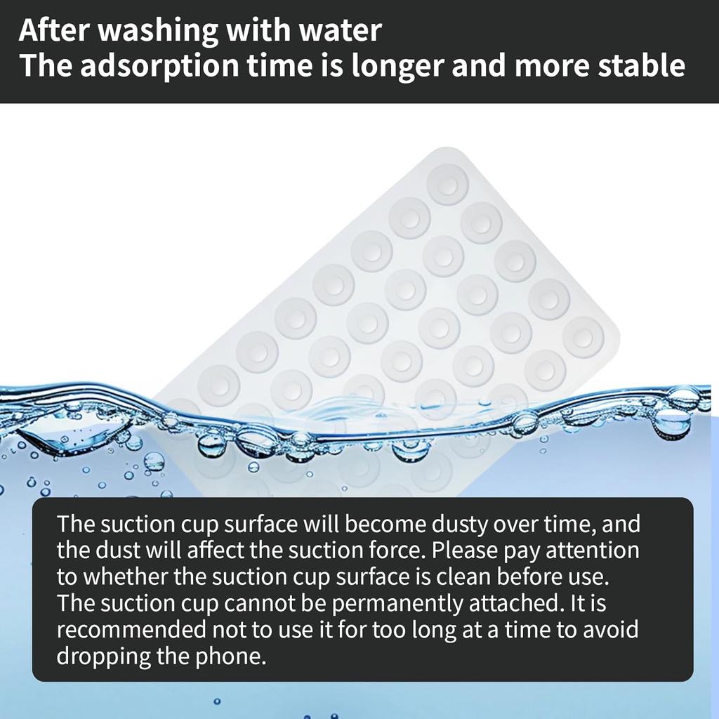 2 Pack Silicone Double-Sided Suction Grip – 40 Cups per Side, Strong Hold for iPhone, Galaxy, Pixel, Android – Hands-Free for Selfies & Videos