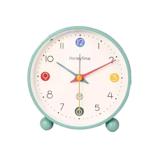 Analog Alarm Clock with Night Light Non-Ticking Silent Battery Operated Bedroom Desktop Digital Quartz Clock Children Students Birthday Gift