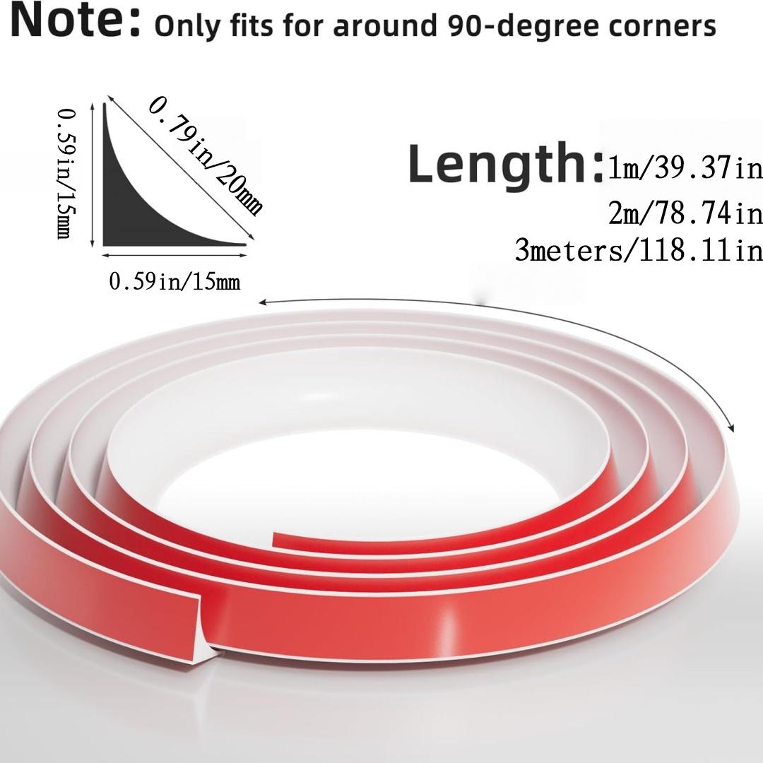 

1pc White Flexible L-Shaped Quarter Round,Bendable Trim Molding,Double-Sided Self Adhesive Peel and Stick Trim for Floor Edge 39.37inch білий
