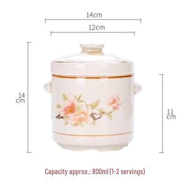 Qiwei Ceramic Double-Lid Stew Pot