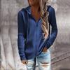 Hooded Women Long Sleeve Cardigan Knitted Zipper Loose Solid Color Sweater Autumn Winter