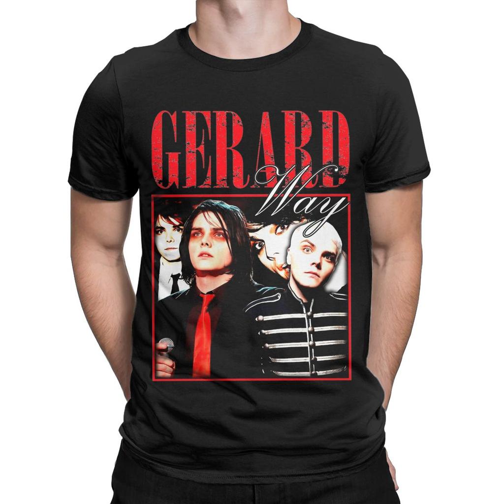 Gerard Way MCR T-shirt dla mężczyzn Casualowe 100% bawełniane koszulki Okrągły dekolt Krótki rękaw T-shirt Unikalna odzież