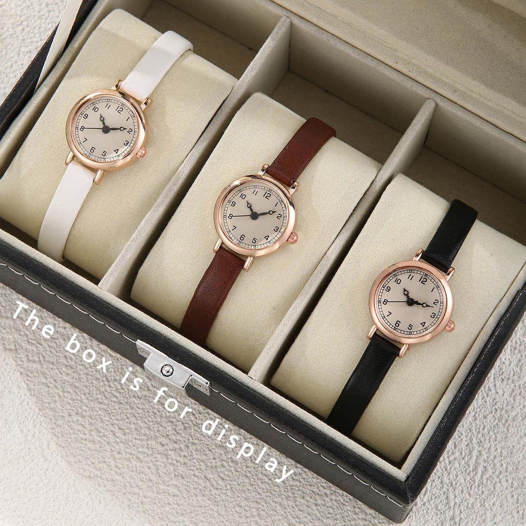 Minimalist Quartz Watch For Women With Leather Strap And Round Dial For Casual Daily Wear