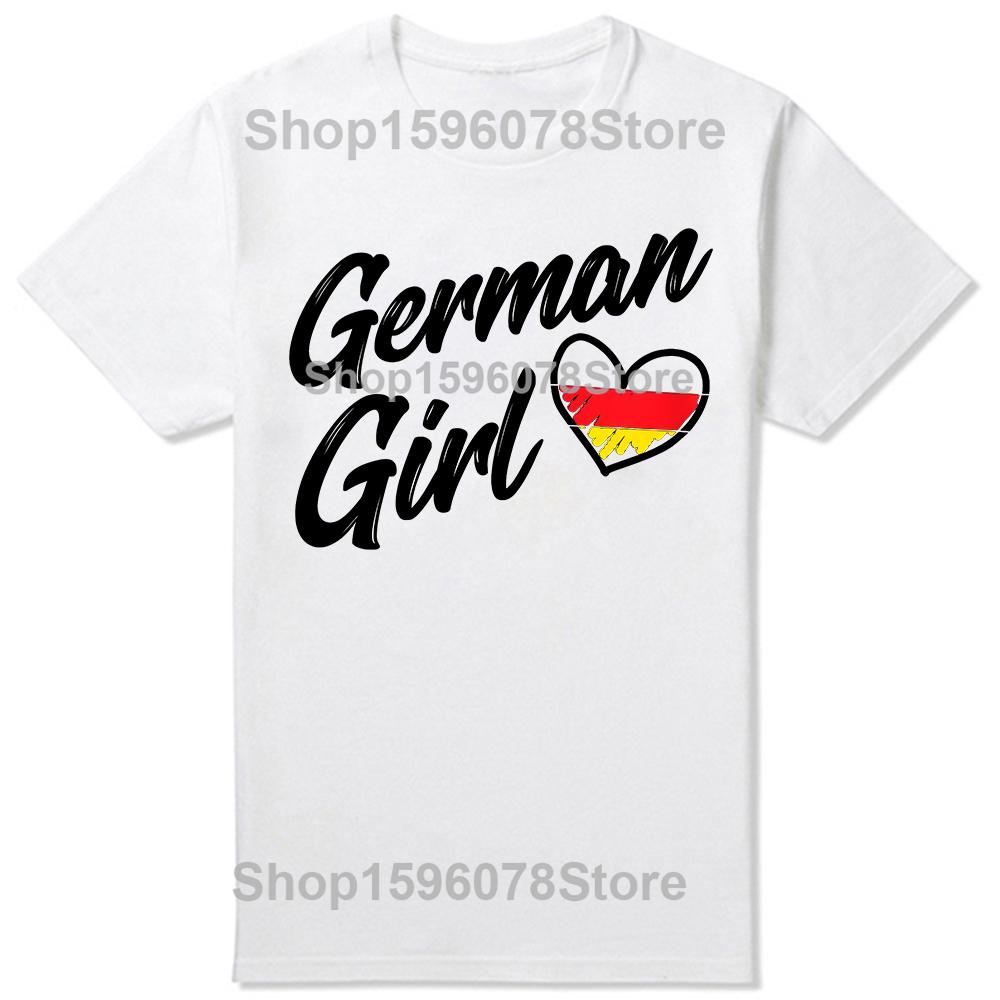Funny Germany Funny Deutschland Flag German Girl Tshirts Men Womens Fashion Casual Tshirt 100 Cotton Loose Oversized T Shirt