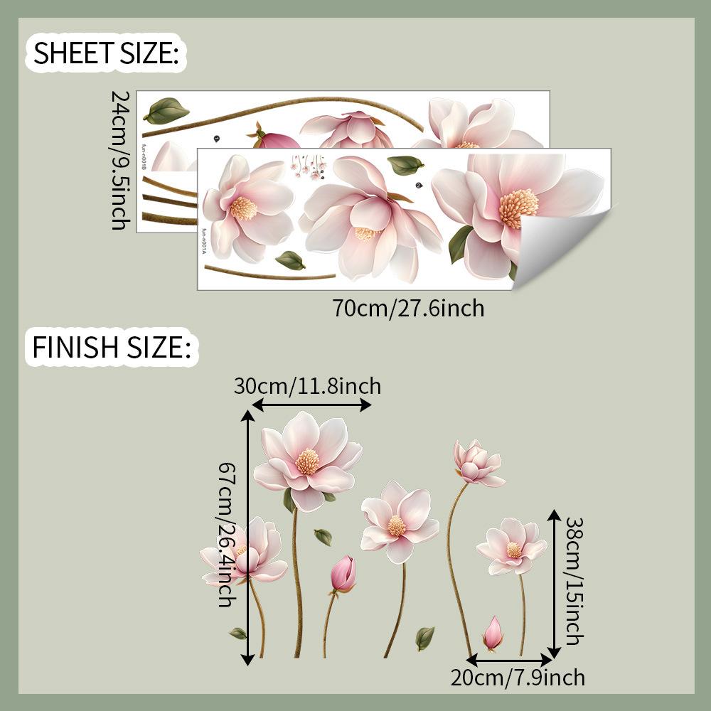 Kinesisk stil Relieffblomma Dekorativa Väggklistermärken för Sovrum Vardagsrum Entréhall Hem Bakgrund