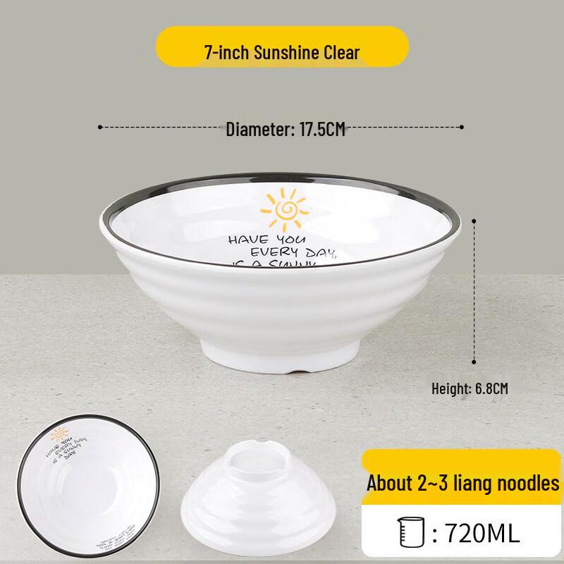 

Durable 7-inch Melamine Commercial Noodle Bowl