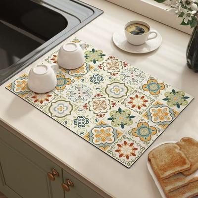 Alfombrilla Absorbente para Cocina Alfombrilla para Secar Tazas de Café Antideslizante Drenante Almohadilla Drenante Almohadilla Drenante para Baño Alfombrilla Absorbente Drenante para Vajilla