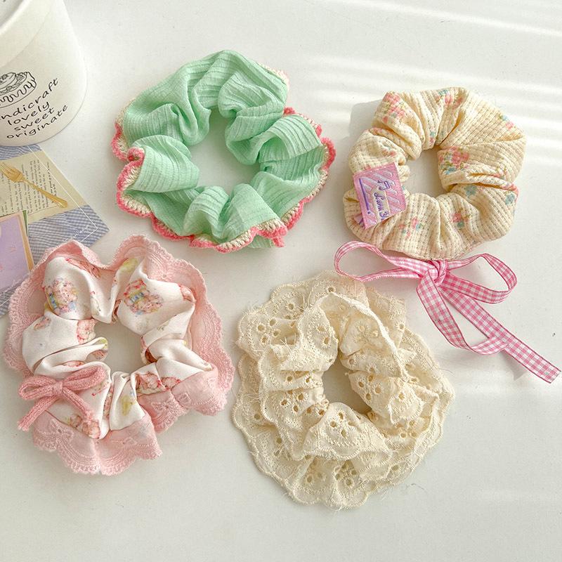 Children's Floral Lace Double-Layer Scrunchie Hair Tie