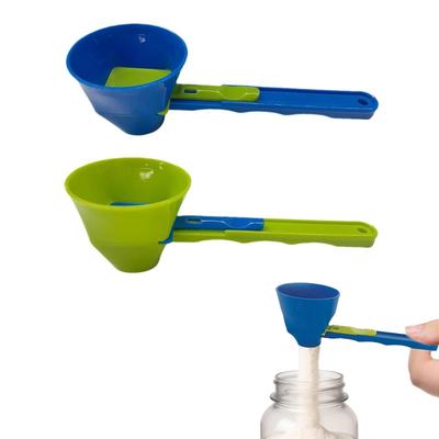 Protein Powder Funnel Measuring Spoons Coffee Spoons Powder Funnel with Sliding Base Measuring Funnel for Accurate Measuring
