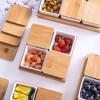 Qianxing Ceramic Divided Snack Platter Set with Bamboo Lid