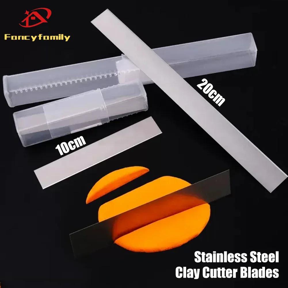 Fancyfamily 10cm/20cm Stainless Steel Clay Cutter Blades Pottery Cutter Handicraft DIY Polymer Clay Cutting Tools