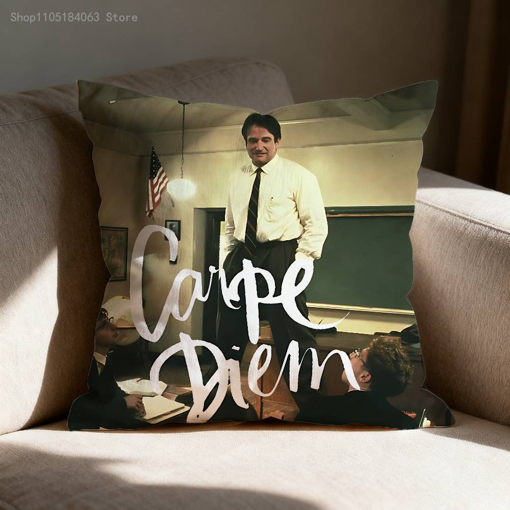 D-Dead P-Poets S-Society Pillow Case Print Polyester Fiber 40X40 cm Home Sofa Throw Cushion Cover Decoration