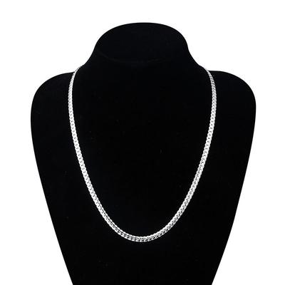 Women Men Width 5MM Full Sideways  Necklace Link Chain Necklace Jewelry