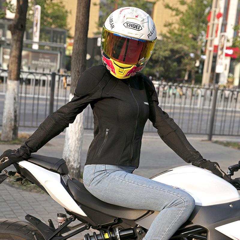 FEHER Damen Atmungsaktiver Mesh Motorrad-Rüstungsanzug - Sommer-Fahrten Sturzschutz Rennbekleidung