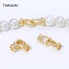 14K Gold Plated Brass Pearl Clasps Connector Fastener For Bracelet,Closure Lock Clasps For DIY Jewelry Making Findings Supplies