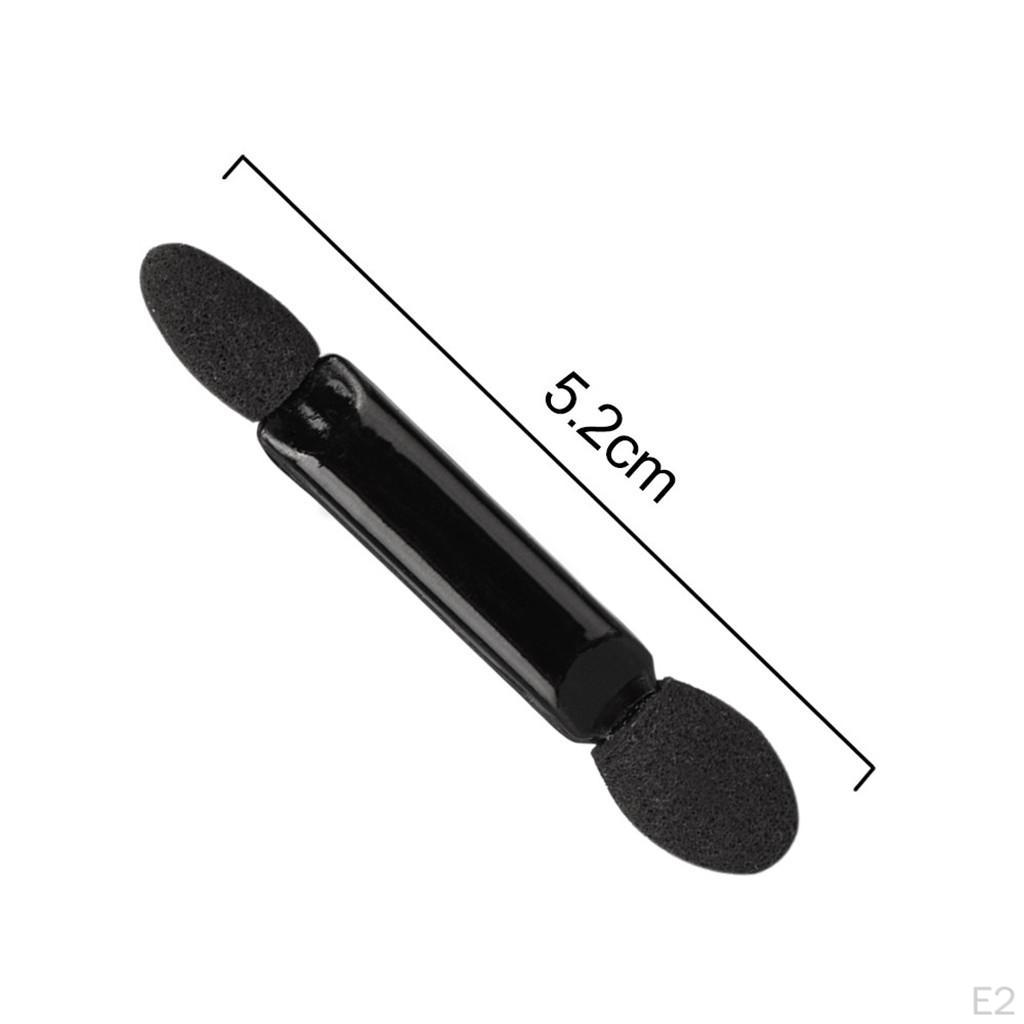 10pcs Disposable Dual Sided Eyeshadow Brush Sponge Tipped Makeup Applicators, Black
