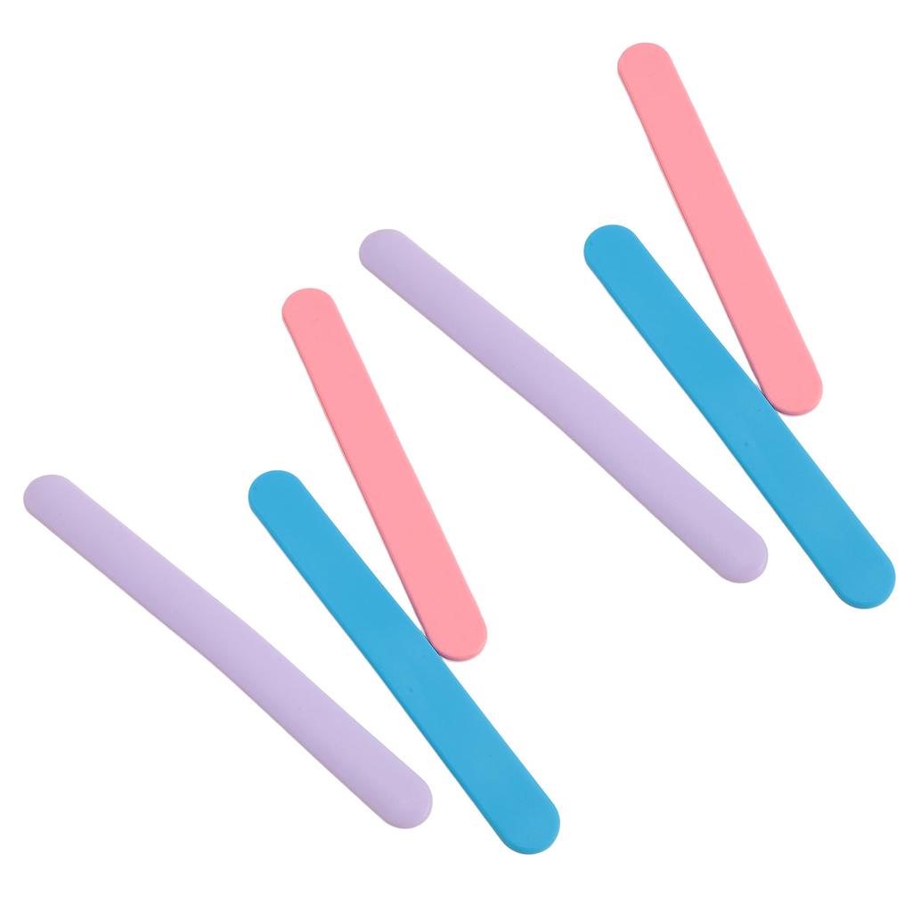 6PCS Silicone Wax Stick Nonstick Reusable Cosmetic Spatula Facial Mask Stirring Rod for Hair