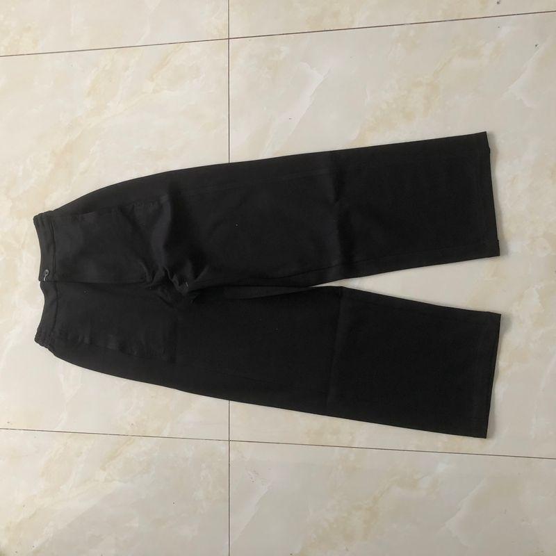 

Suit Wide Leg Pants Autumn New Foreign Trade Women Half Elastic High Waist Zip-up Button Wide Leg Stretch Straight Pants 32206 Black B-20-23-2 S