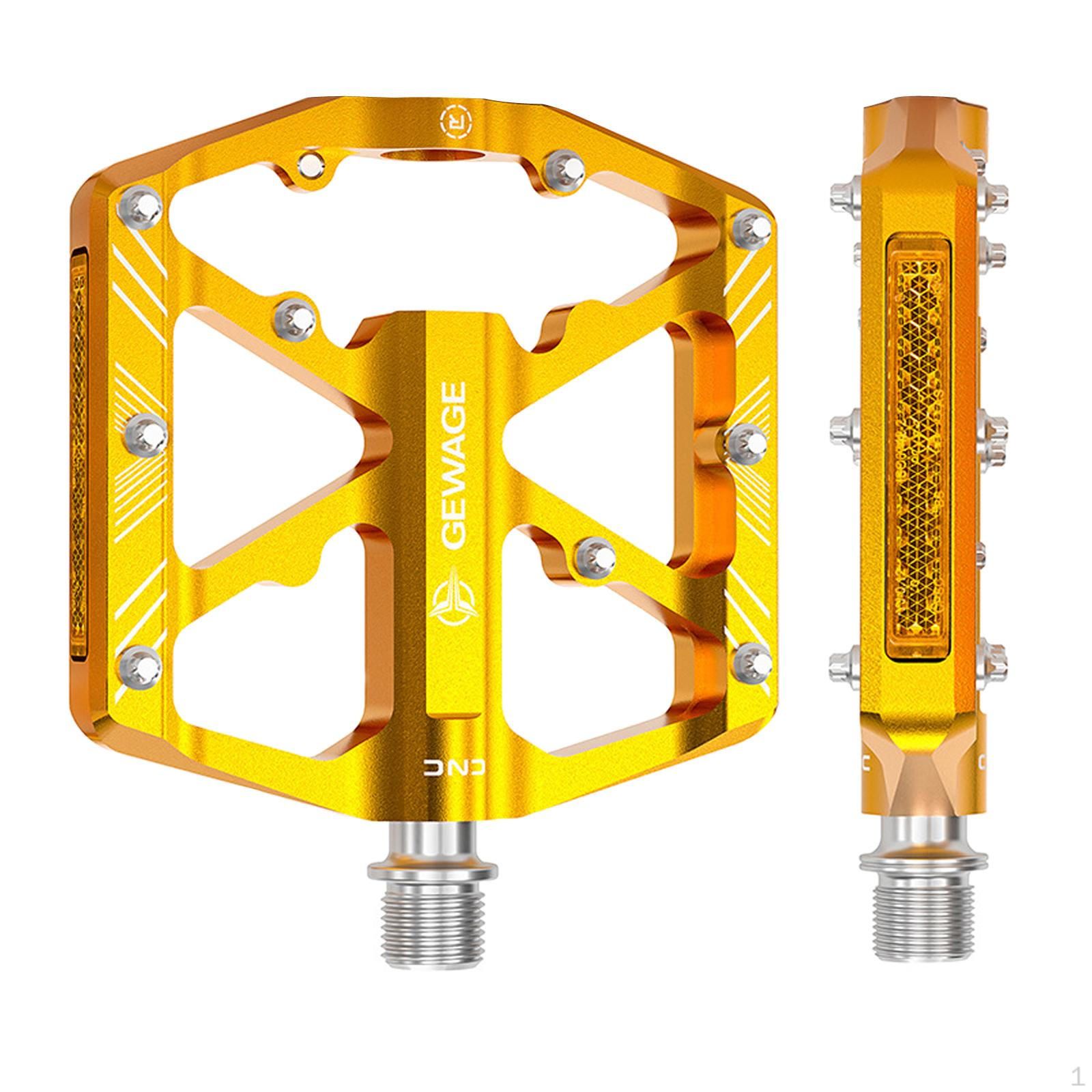 

Bike Pedals, Sealed Bearing Cycling Non Slip Bicycle Ultralight Aluminum Alloy Road BMX золотой