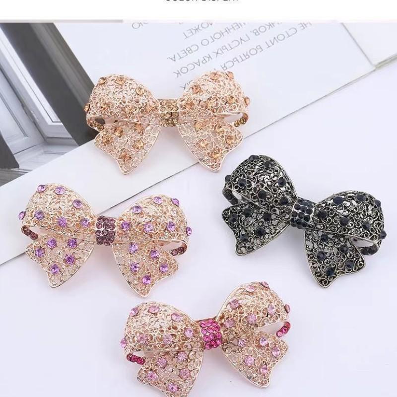 

Женская заколка для волос с бантом из цветного циркона, весенняя заколка для волос