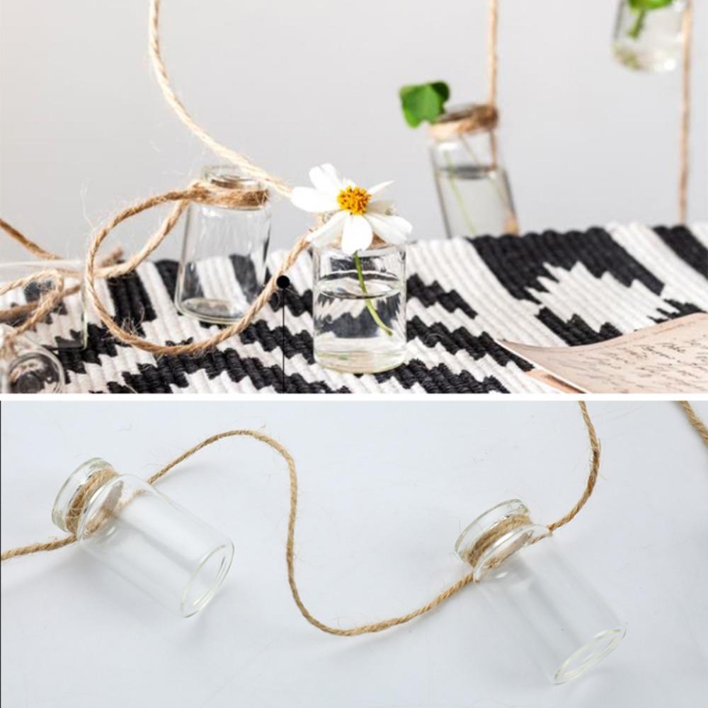 Nordic With 8 Mini Bottle Hydroponic Container Glass Vase Wind Chimes 1 Strings Hanging Vase