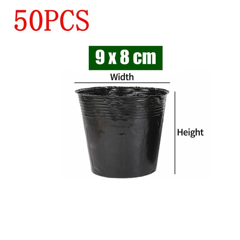 10/50/100Pcs Nursery Pot Garden Plastic Plant Seedling Cup Disposable Nutrient Bag Thickened Black Flowerpot Nutritional Bowl