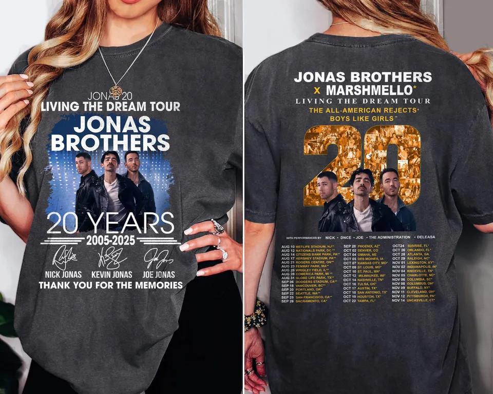 Vintage Jonas Brothers Living The Dream Tour 2026, Jonas 20 Marshmello 2026 Tour S