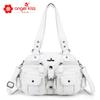 Womens Fashion Shoulder Bag Crossbody Tote Soft PU Pillow With Zipper Multiple Pockets