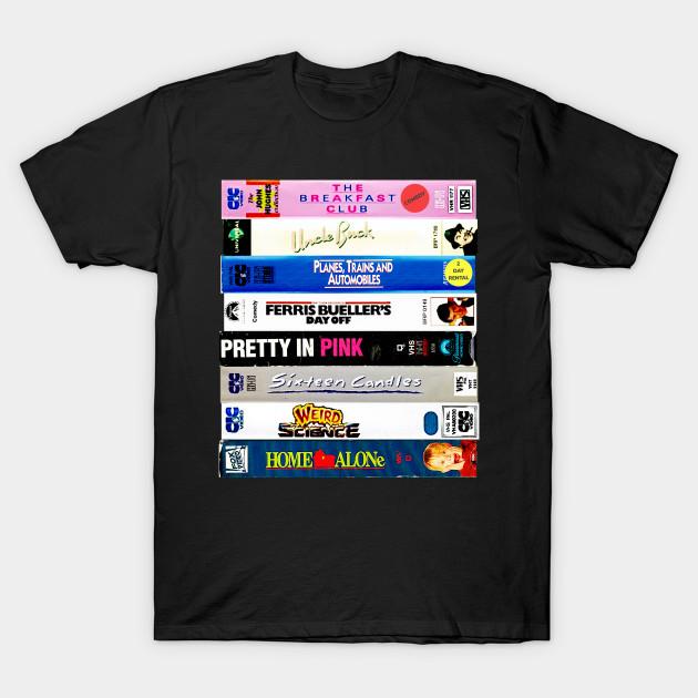 

Men Black Print T-shirt John Hughes Stack No-Cut Transfer Paper Print Cotton Tshirt L