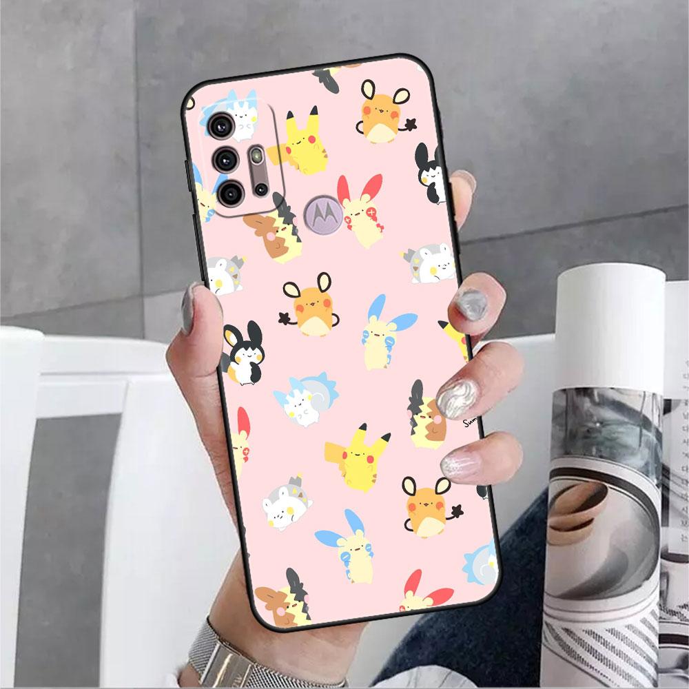 Pokemon-Anime Phone Case For Motorola G30 One Fusion Plus G9 Play G8 Power Lite G60 G50 E6s Edge 20 Pro Shockproof Cover Lunda