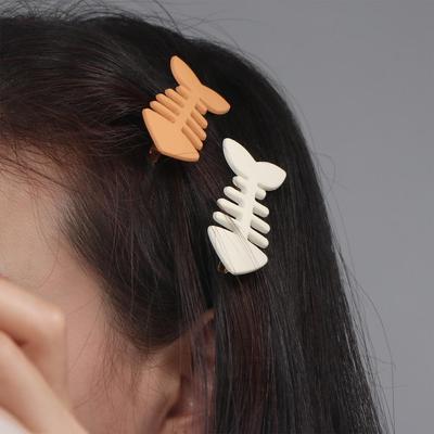 Plastic Fish Bone Hair Clip Y2k Geometry Hair Accessories Simple   Gift