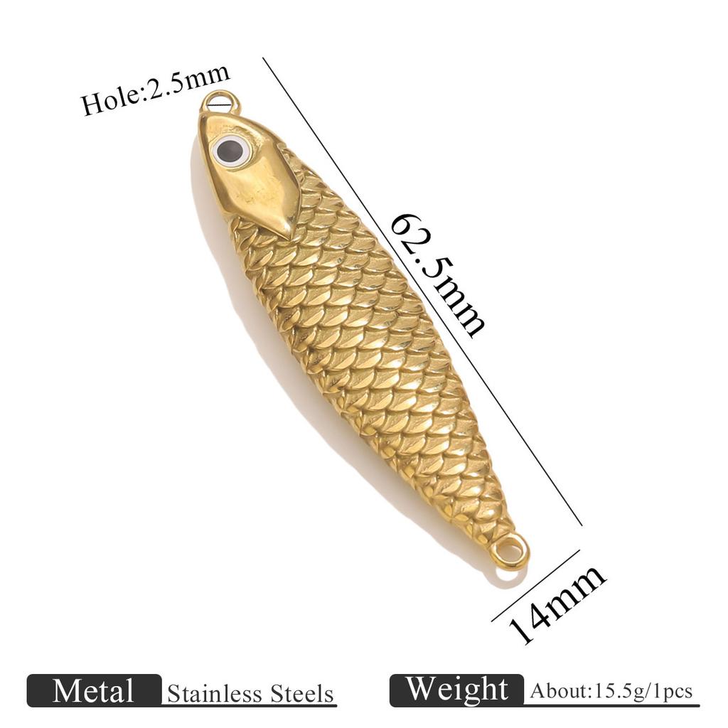 Yori Stainless Steel Koi Carp Pendant Ocean Creative Retro Pendant DIY Handmade Jewelry Accessories Handmade Bracelet Necklace