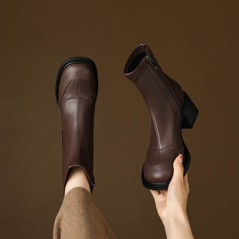 Krazing Pot Microfiber Winter Round Toe Modern Platform Size 33 Boots Size 43 Women Fashion Ankle Boots