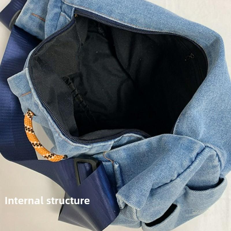 New Fashi Denim Crossbody Bag Large Capacity Hobo Shoulder Bag Trendy Casual Comfortable and Versatile Texture Storage Bags