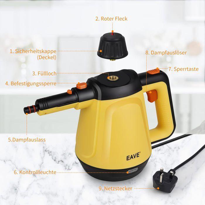 EAVE Eave 110 Portable Steam Cleaner, 3 Bar, 450 ml Tank - 10 Accessories