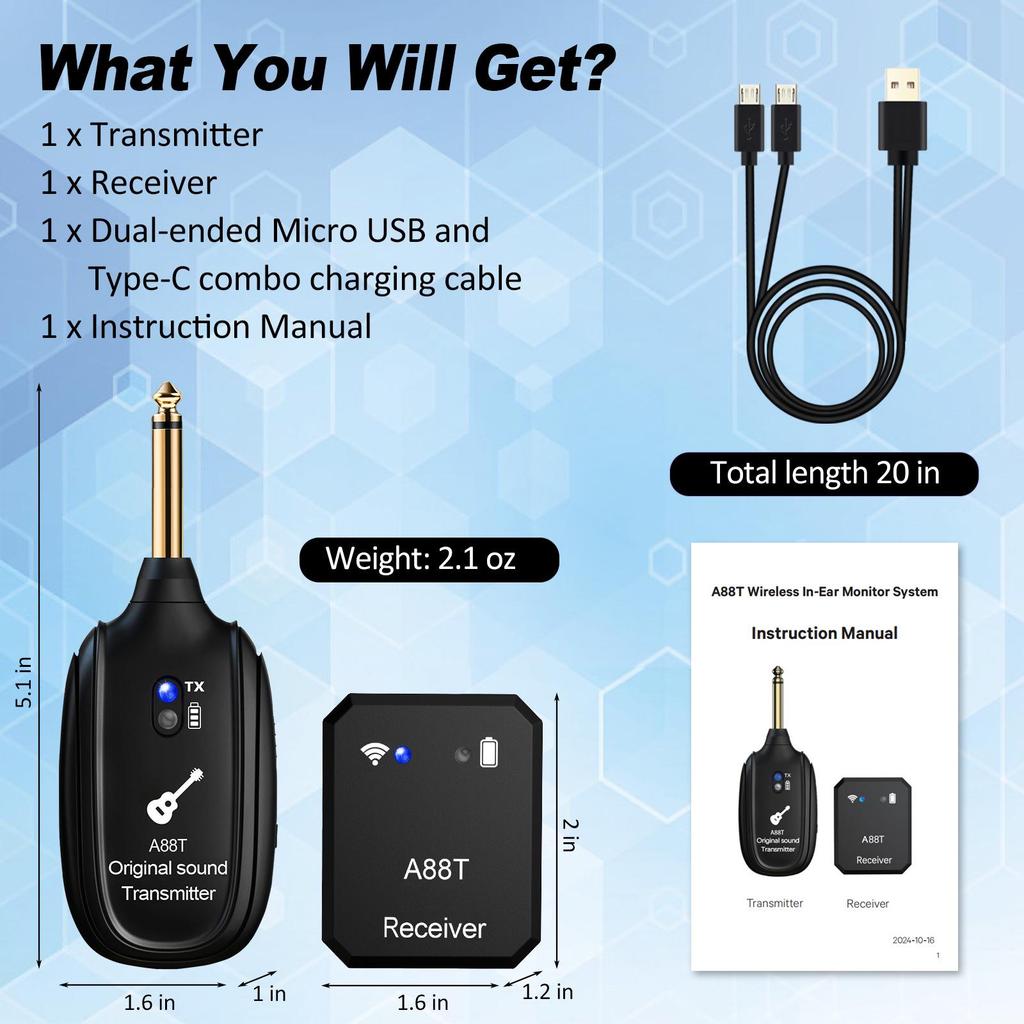 A88T Wireless In-Ear Monitor (IEM) System