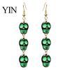 Funny Cartoon Jewelry 1 Pair Acrylic Halloween Earrings for Women, Triple Skulls Drop Dangle Gothic Skull Earrings, Gifts Holiday Cosplay Party