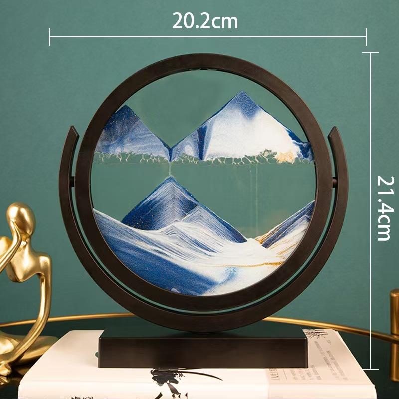 Liquid Hourglass Sand Painting Ornament Glass Decor for Office Desk Living Room Bedside Table Birthday Gift Shower Timer