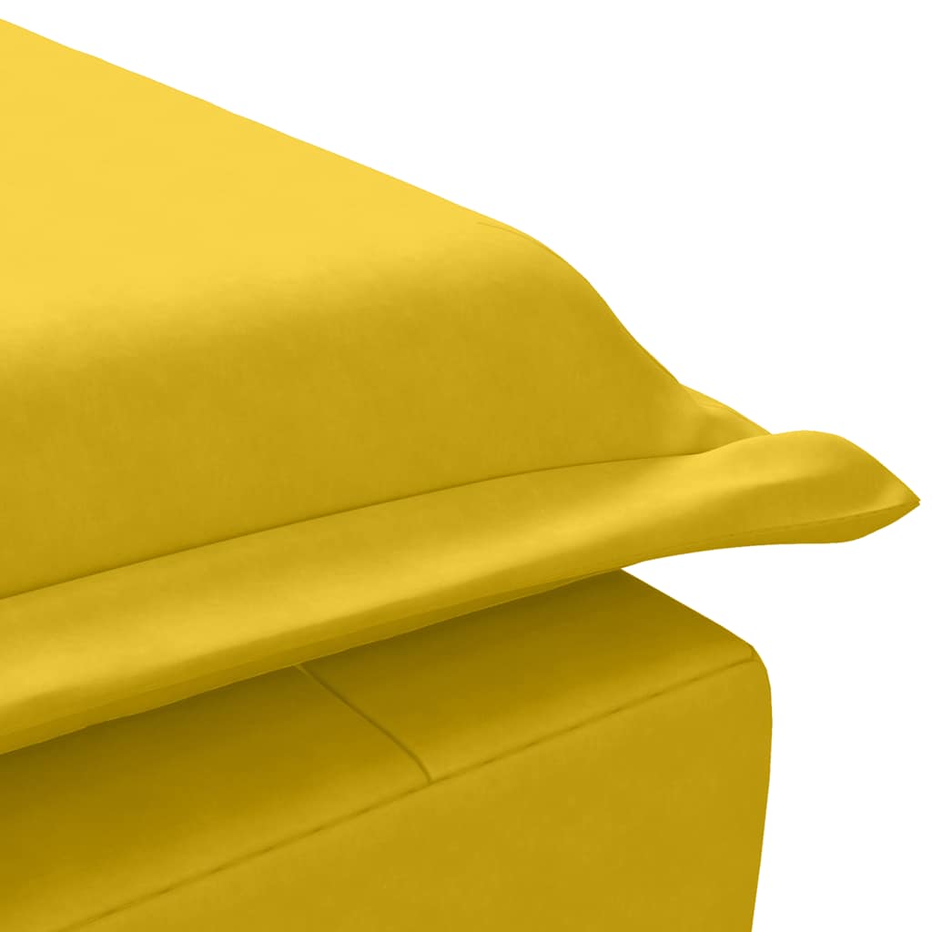 Massage Chaise Longue with Neck Roll Yellow Velvet