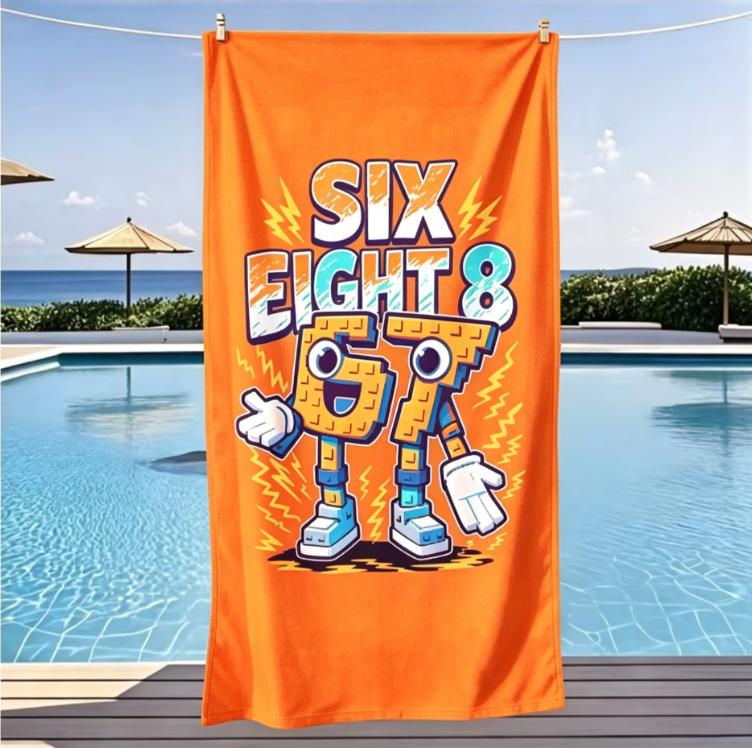 Graffiti-Stil SIX SEVEN Strandtuch, Großes Mikrofaser-Sandfreies Schnelltrocknendes Handtuch für Sommerurlaub Strandtuch Handtücher Badezimmer