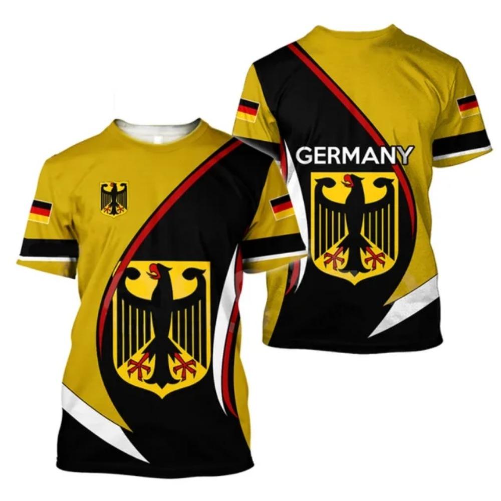 German Flag Print T Shirt For Men Fashion National Emblem Pattern Oversized T-shirts Casual O-neck Short Sleeve Tops Summer Tees