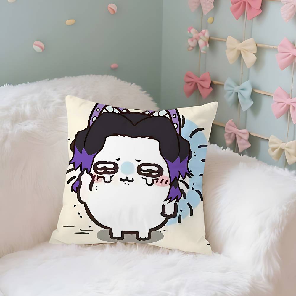 

SShinobus KKochous Case Plush Fabric Soft Pillowcase Double Sided Print Cushion Cover Household Gifts 40X40cm
