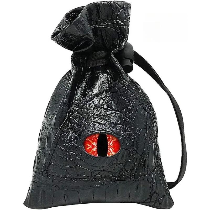 PU Leather Dice Pouch Drawstring Closure for DND Dice Storage Tarot Cards Coins & RPG Accessories Durable Waterproof Game Bag
