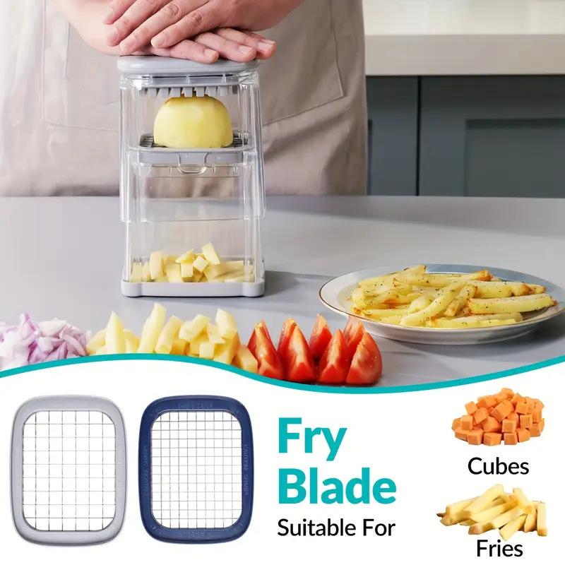 Manual French Fry Machine with Replaceable Blades, Multifunctional for Dicing Cutting Potatoes, Cucumbers Onions