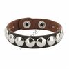 Fashion Punk Rivet Chain Bracelet Leather Hip Hop Rock Metal Bracelet Wristbands Unisex Leather Bracelet