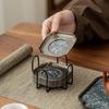 Retro Mother-of-Pearl Coaster Tea Set: Chinese Tea Knife, Anti-Scald Tea Cup Holder, Tea Ceremony Accessories.