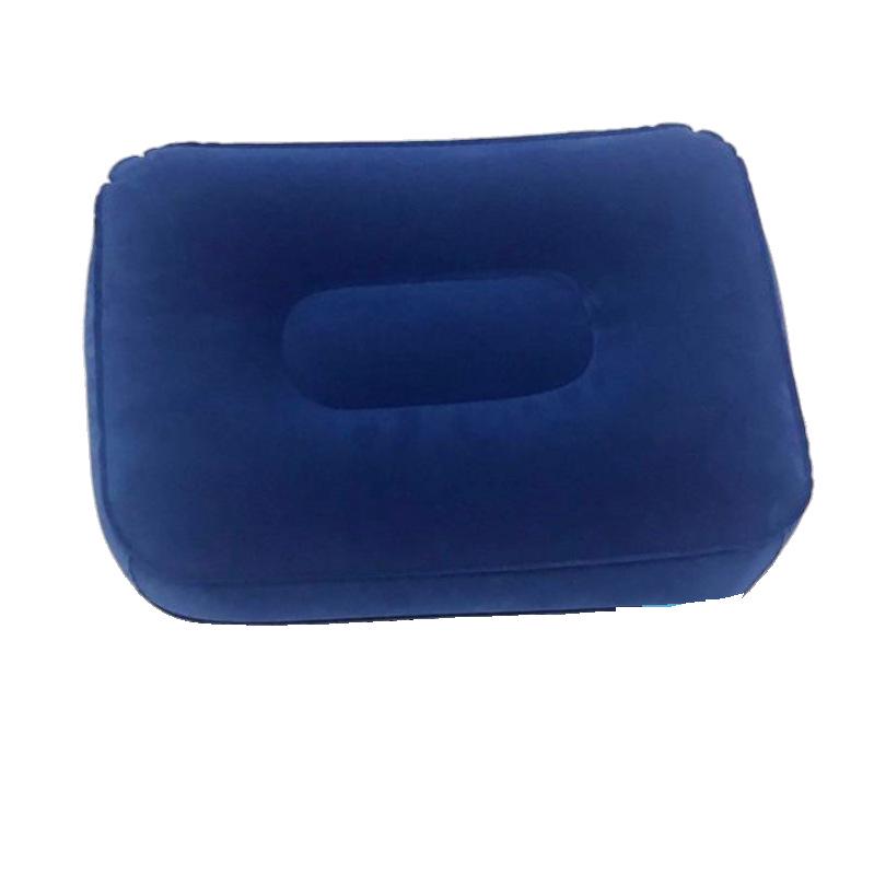 Inflatable PVC Flocked Travel Foot Rest for Car and Airplane