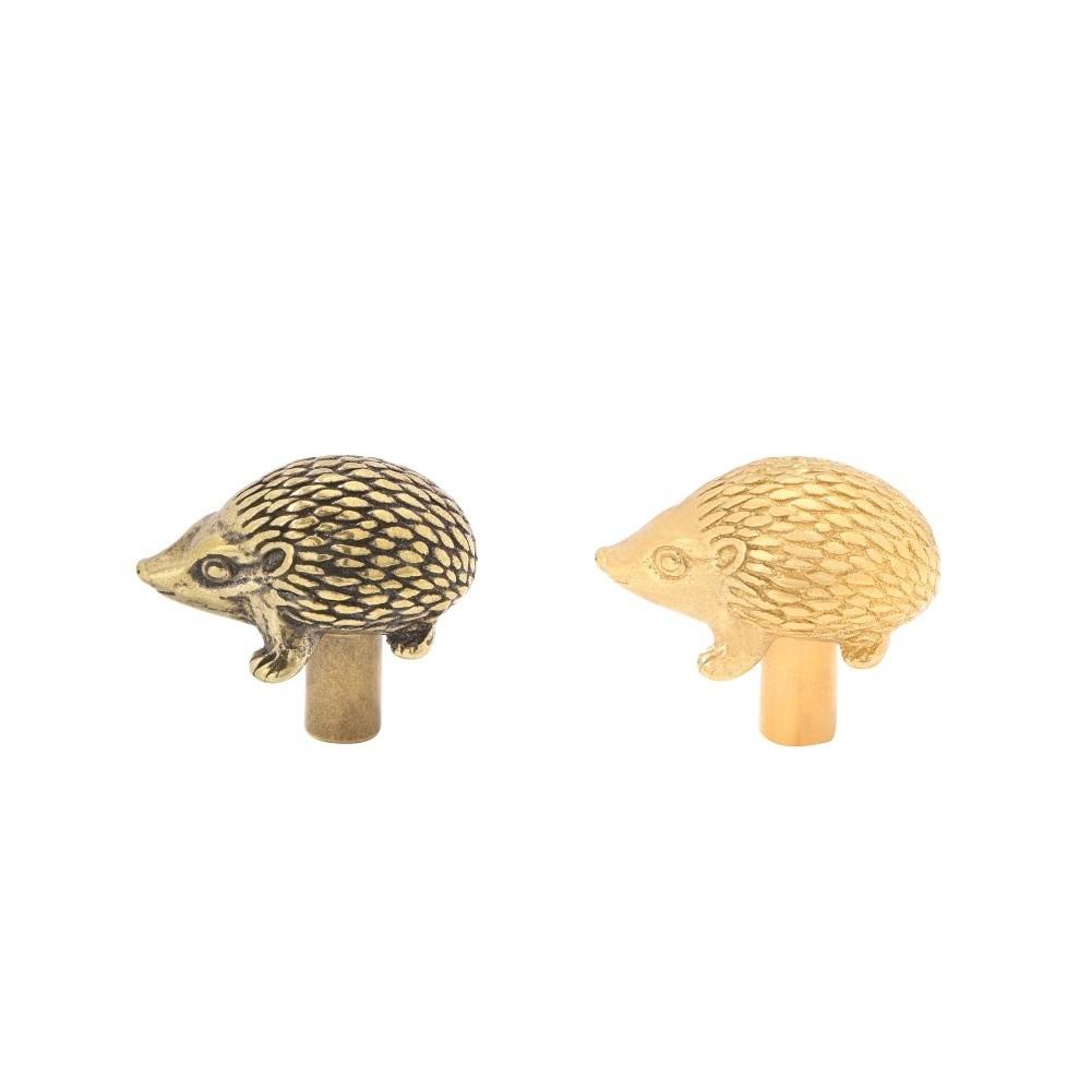 Retro Little Hedgehog Brass Handle Furniture Hardware Vintage Cabinet Door Knobs Push-pull Single Hole Wardrobe Drawer Pulls