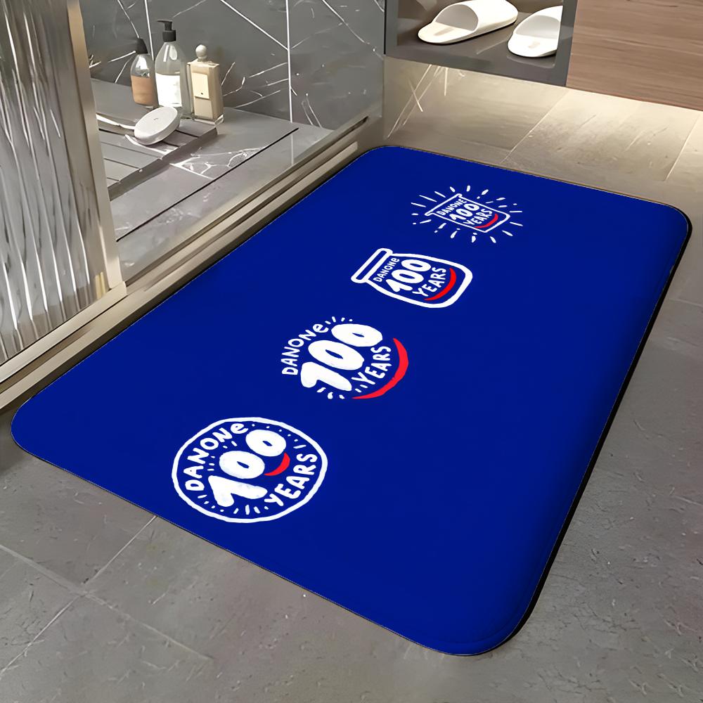 Food & Beverage - D-Danone Floor Mat Soft Flannel Entrance Door Mat Non Slip Absorbent Bathroom Bedroom Floor Rug