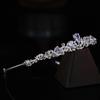 Silver Zirkon Brudtiara Kristall Bröllopskrona Mode Huvudprydnad Strass Håraccessoar för Kvinnor Födelsedagskalas